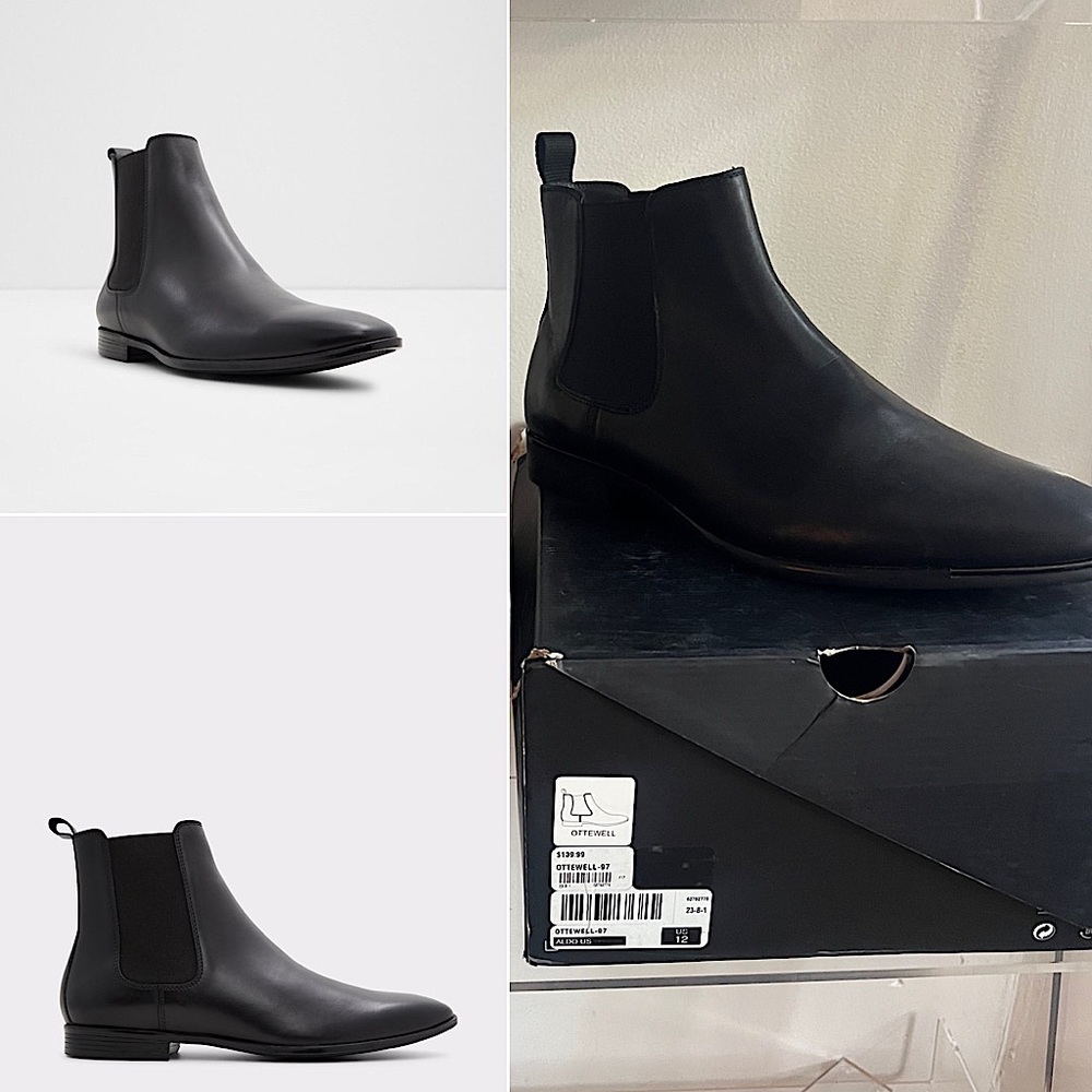Ottewell Chelsea Black Leather Boots NIB